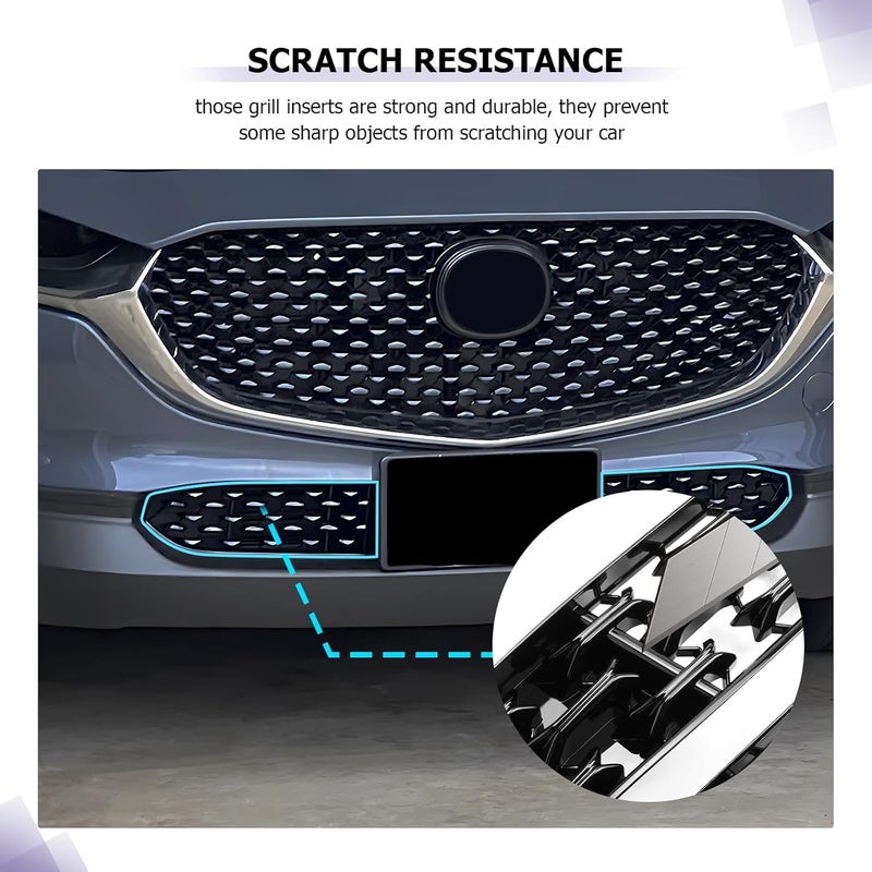 LUWU Front Grill Mesh Compatible With 2020-2025 2026 Mazda CX-30 Front Mesh Grill Inserts Trims Front Mesh Grille Cover Guard for 2025 2026 Mazda CX30 Car Exterior Accessories ABS Material, 2PCS - Image 5